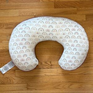 Boppy Rainbow Print Support Pillow in White with Pastel Accents